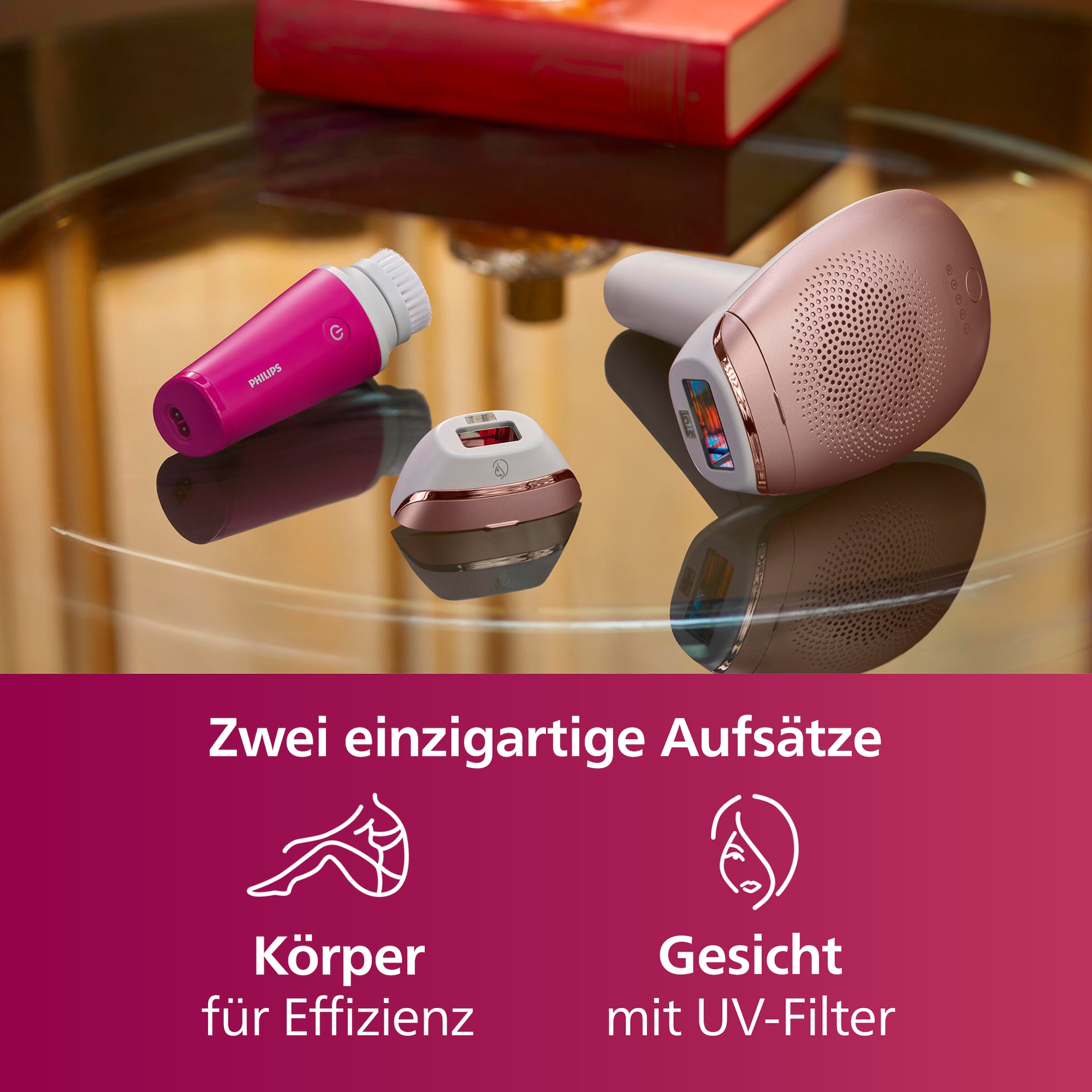 Philips IPL-Haarentferner »Lumea S7000 BRI924/00« 250000 Lichtimpulse 2 Aufsätze (Körper und Gesicht), inkl. Visa Pure Mini-Gesichtsbürste