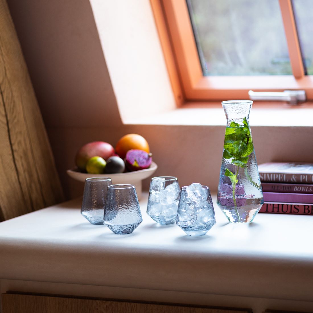 Waterglas Claude | Set van 4 | Wijnglas | 400ML | grijs