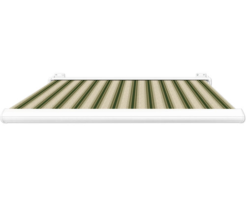 SOLUNA cassettescherm Exclusiv 2x1,5 design 320b70 frame RAL 9010 zuiver wit aandrijving rechts incl. motor en wandschakelaar