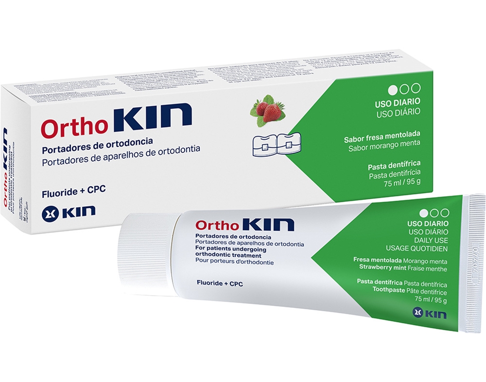 PASTA DENTIFRICA KIN ORTHO MORANGO E MENTA 75ML
