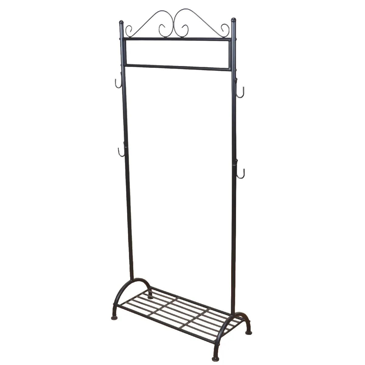 Decoshop26 Portant/Porte-manteau Fer Noir