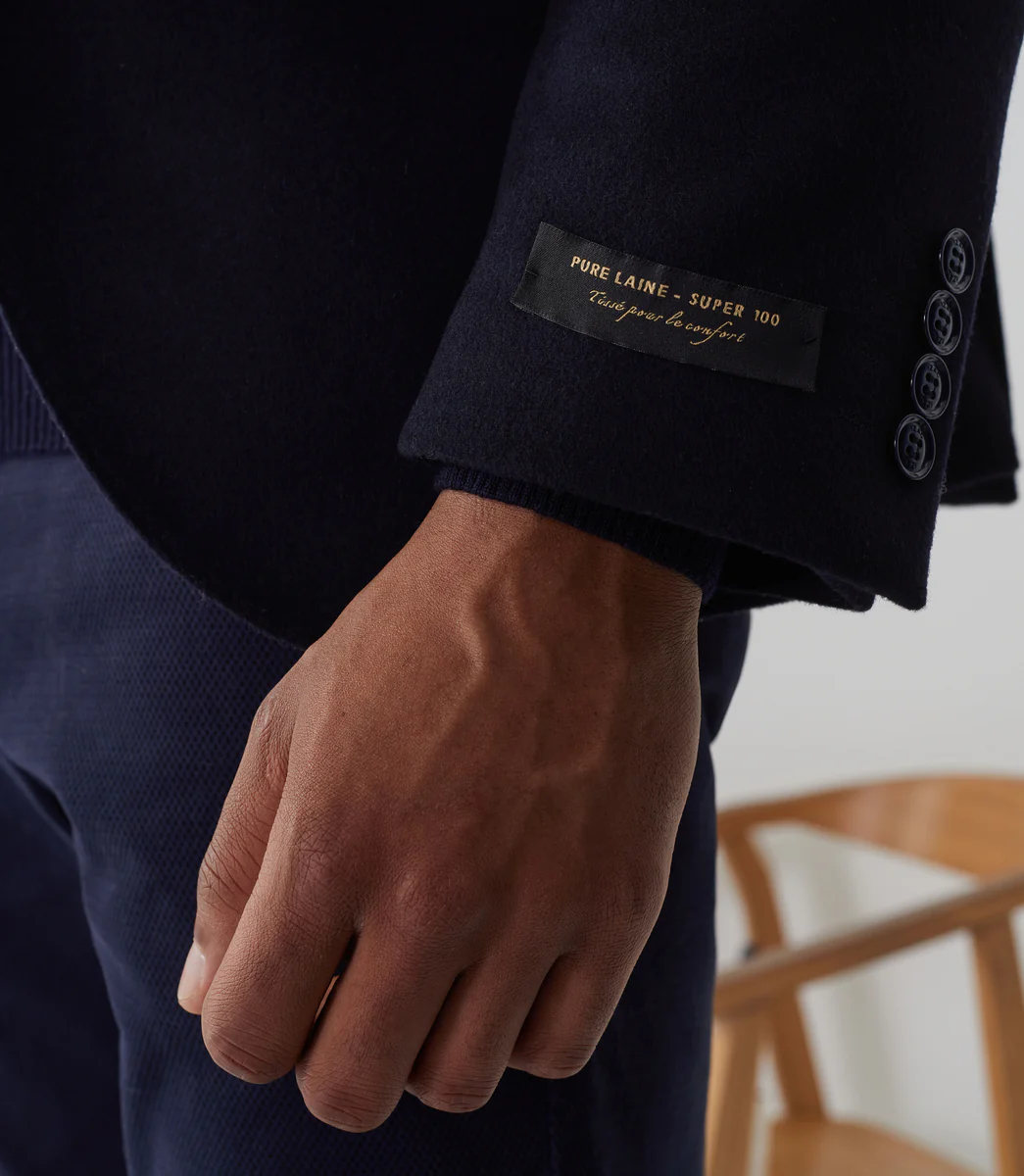 Veste casual avec cachemire marine 