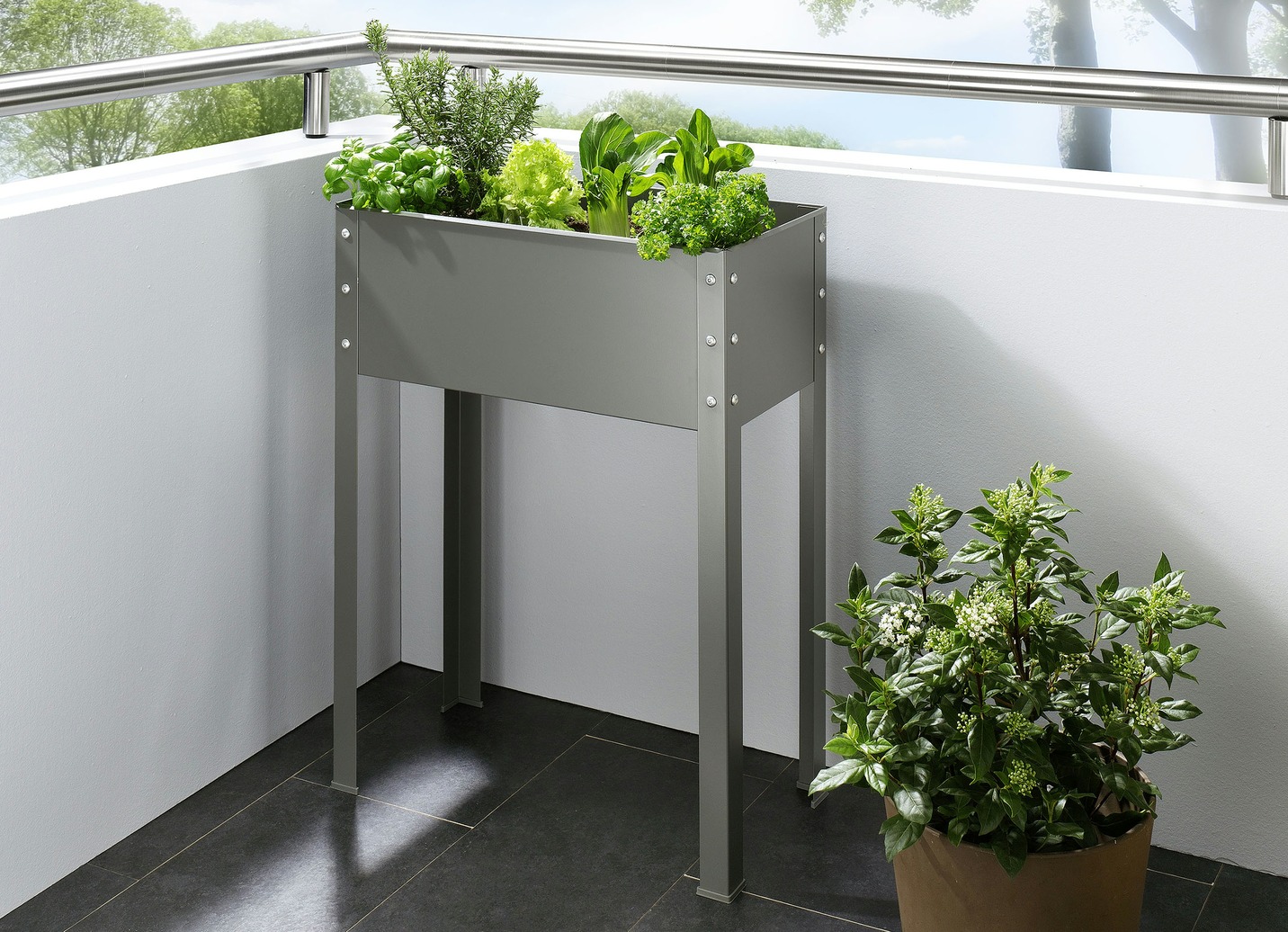Metallhochbeet aus verzinktem und pulverbeschichtetem Stahl