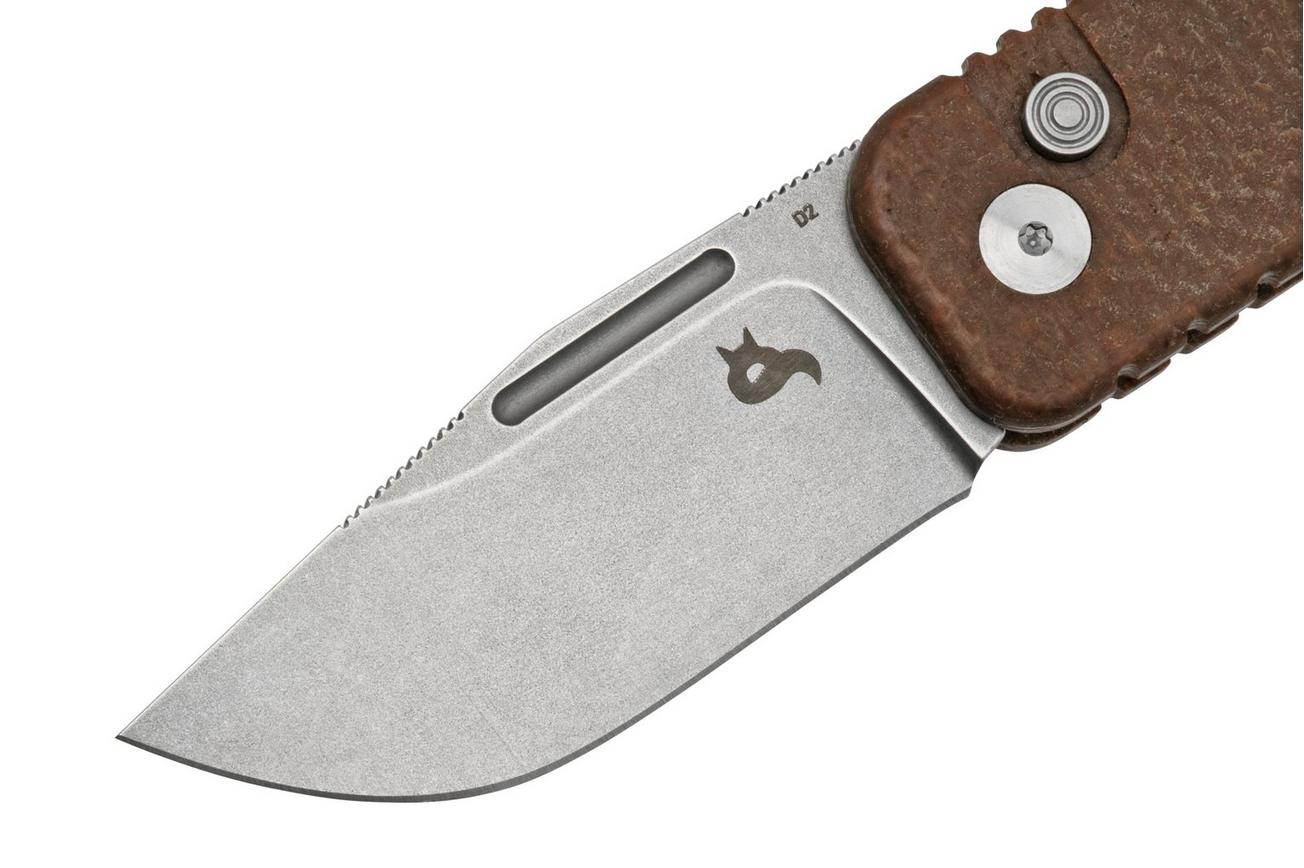 Black Fox NU-BOWIE, Stonewashed D2 Blade, Brown Micarta zakmes
