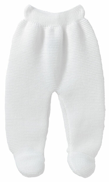 Pantalon avec pieds maille blanc naissance - BEBE9 CREATION