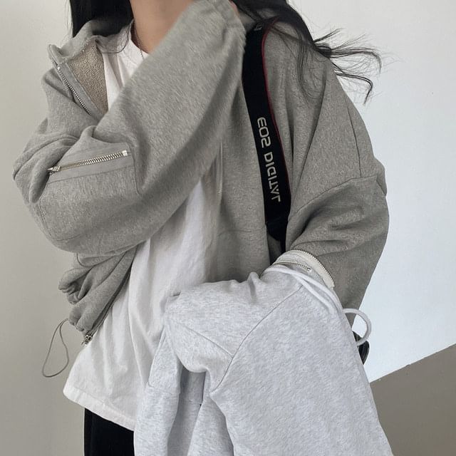 Essere - Effen hoodie met trekkoord en ritssluiting