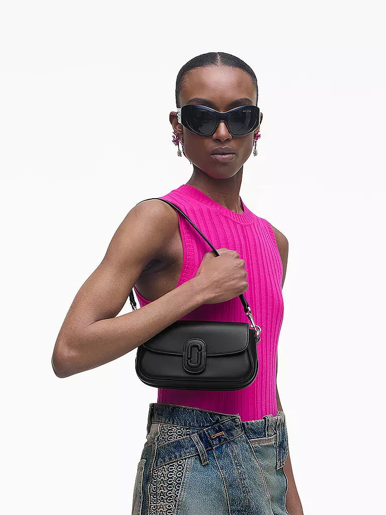MARC JACOBS Ledertasche - Mini Bag THE CLOVER SHOULDERBAG schwarz