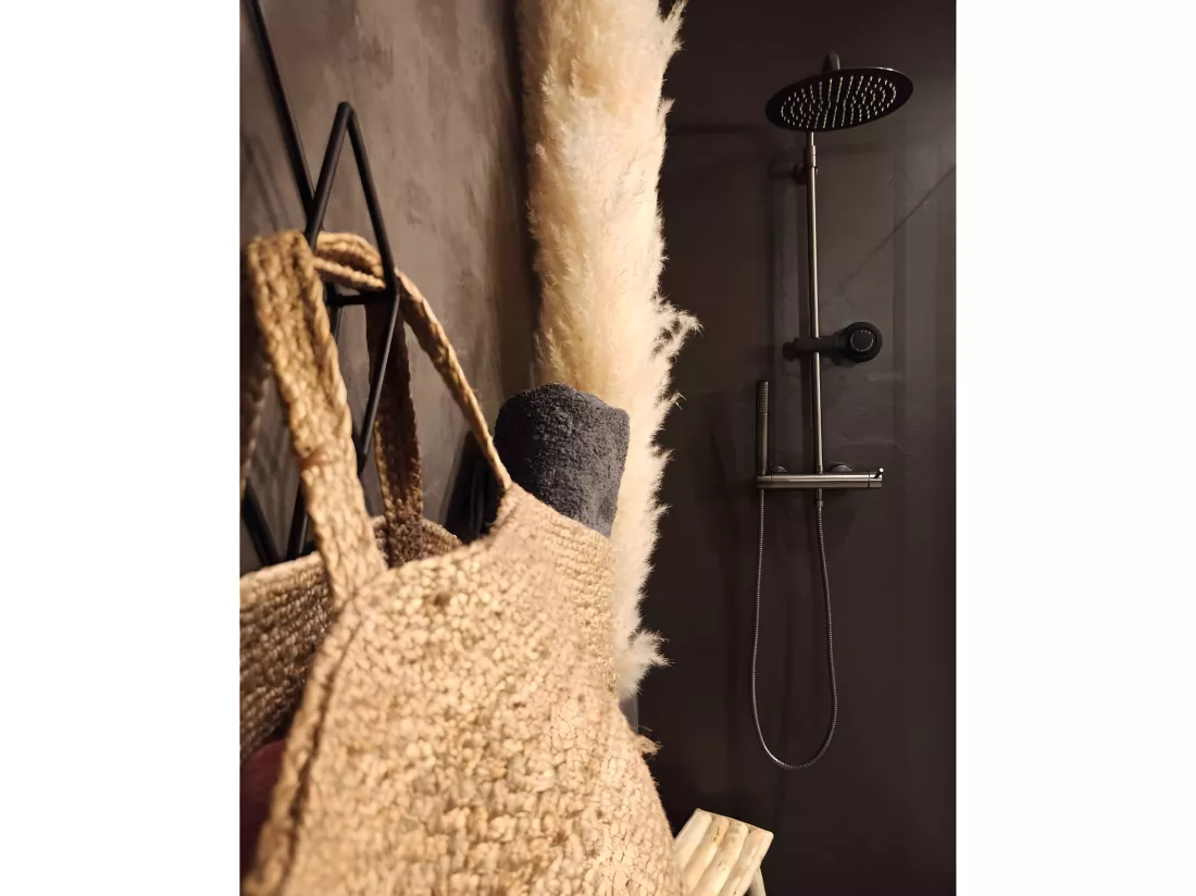 Luisa colonne de douche mécanique gris gun métal - Essebagno