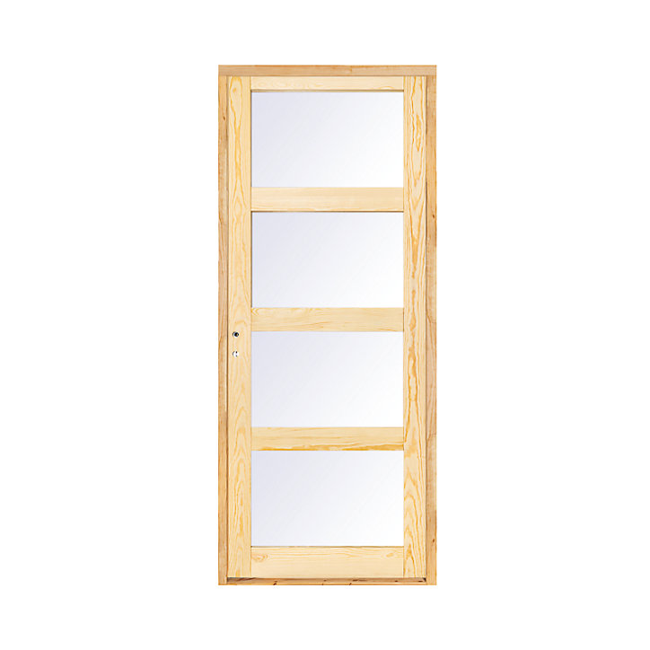 Bloc-porte Connemara pin vitré H.204 x l.73 cm, poussant droit