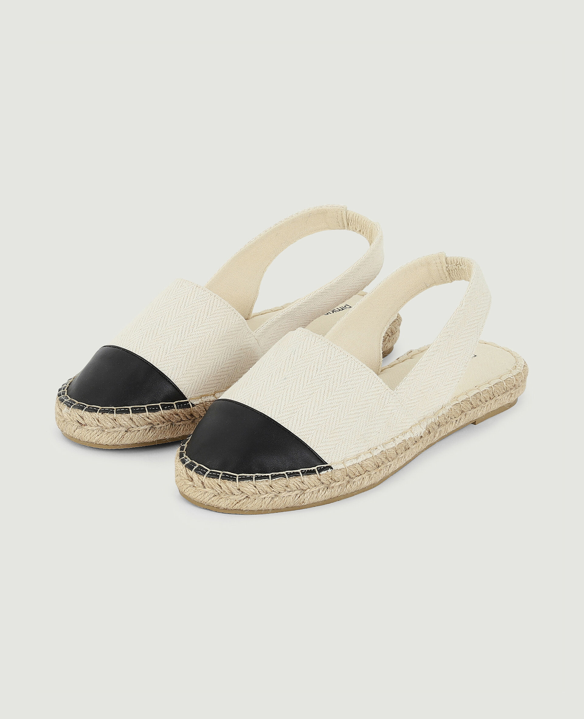 Sandales espadrilles avec bout simili - Blanc