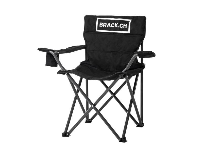 BRACK.CH Campingstuhl pro Alu 90 cm Schwarz Klapp-Campingstuhl
