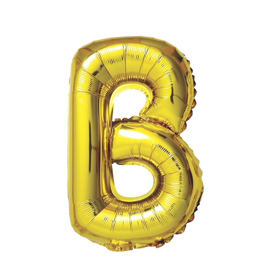 (80cm) Buchstaben Ballon Geburtstags Party Luftballon Folienballon - Buchstabe B / Gold