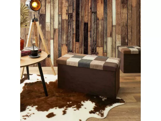 Coffre Banc Pliable Patchwork Pu M2