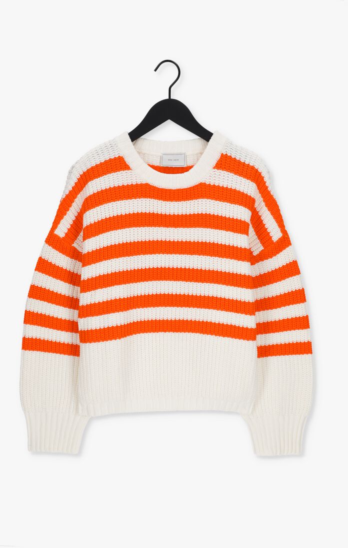 NEO NOIR oranje neo noir trui dakota stripe knit blouse