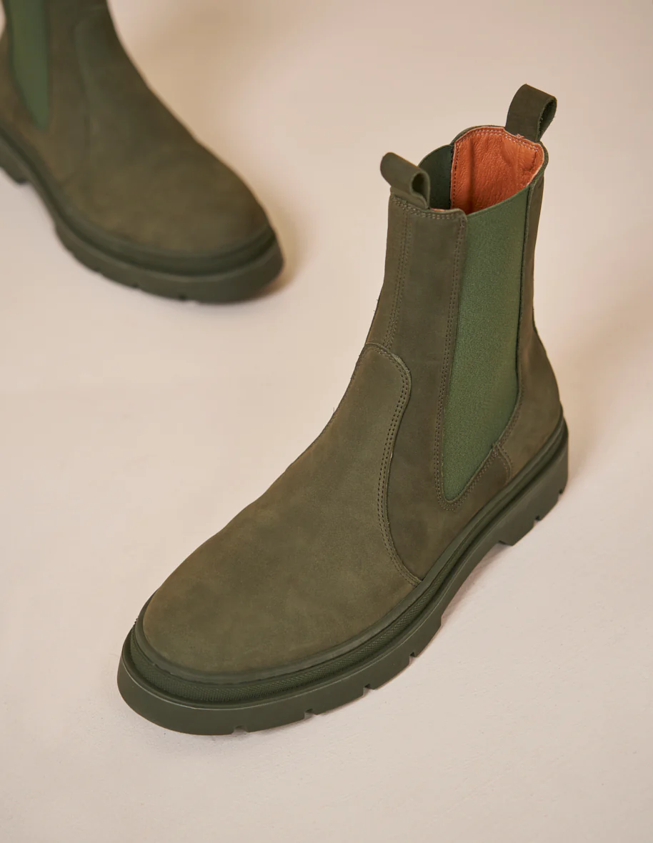 Bottines Thomas - Nubuck kaki