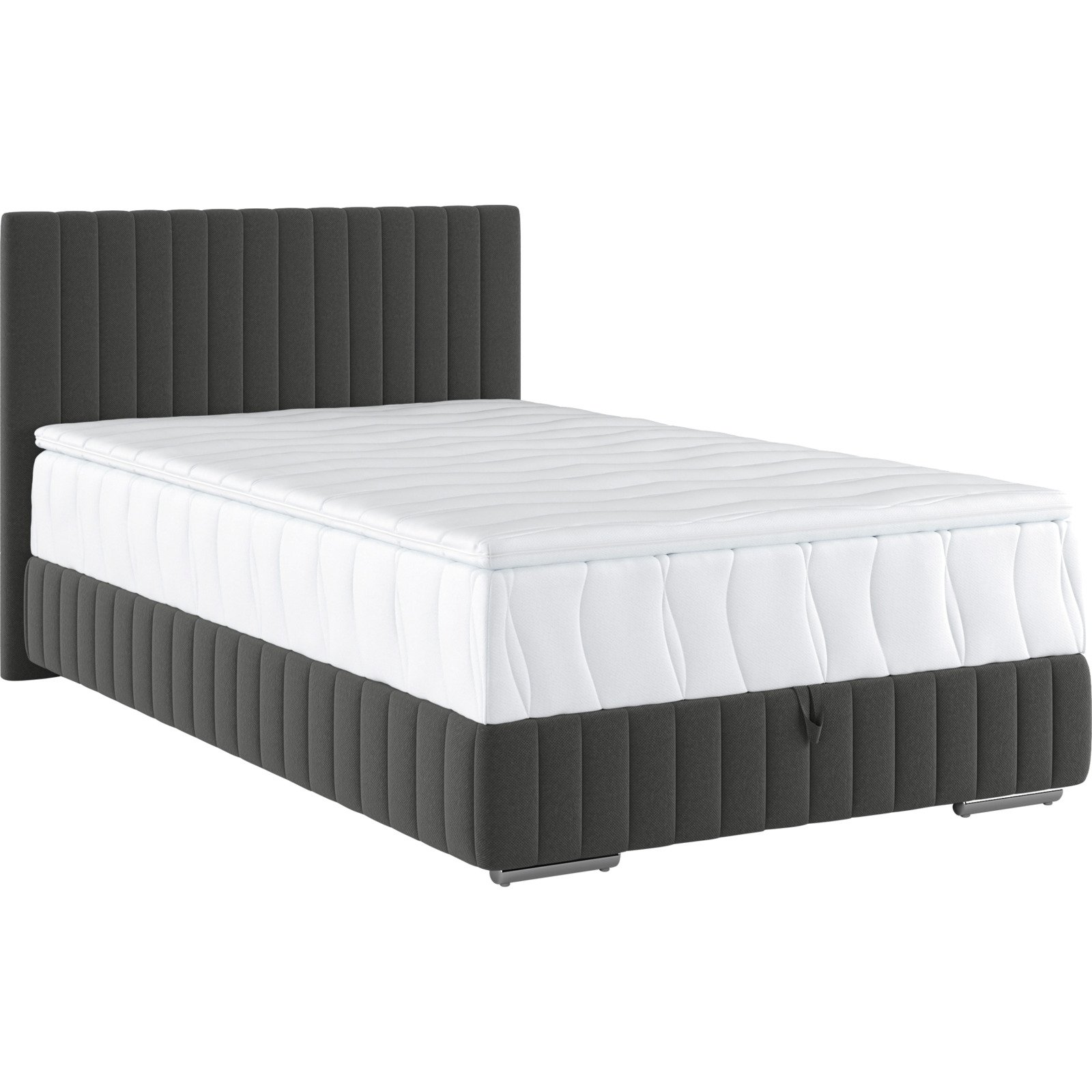 Boxbett Beetle Stoff grau, mit Bettkasten