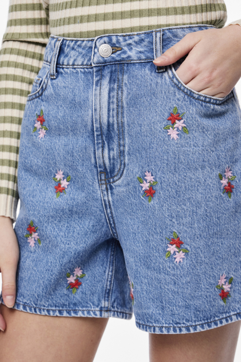 Pieces blauwe dames korte broek