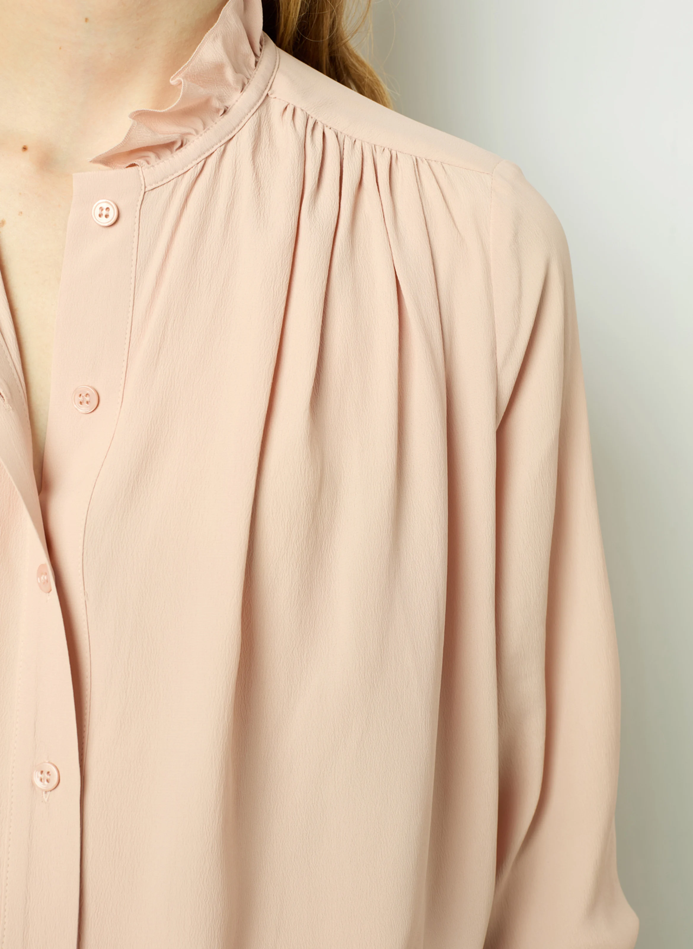 BELY - Chemise col victorien droit | Rouge