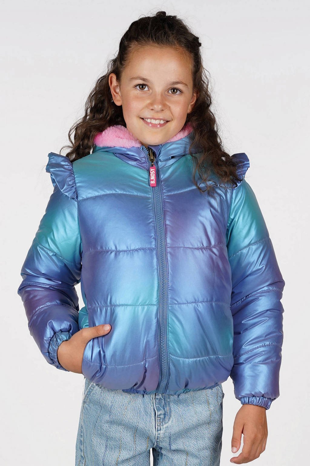 B.Nosy reversible imitatiebont jas blauw