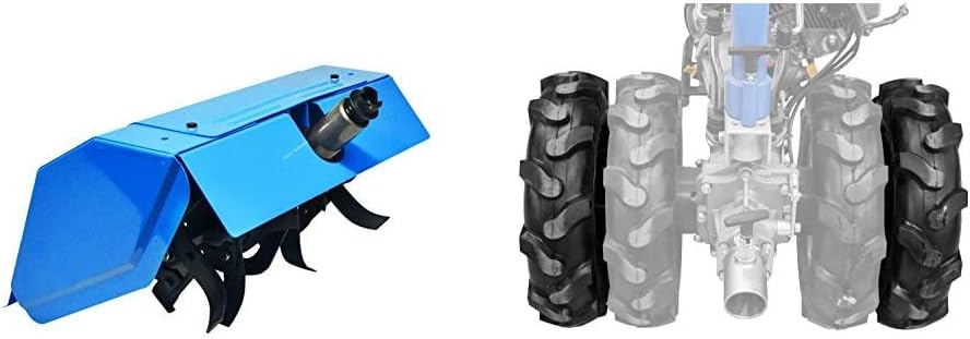 Güde 95183 GGF 620 Gartenfräse zu 95180 (455/575 mm Arbeitsbreite, 200 mm Arbeitstiefe, 300 mm Ø Messer) & Satz Räder Doppelbereifung (2 Räder 4.00-8, 2 Adapter, 95180 und 95187 Motoreinachser)
