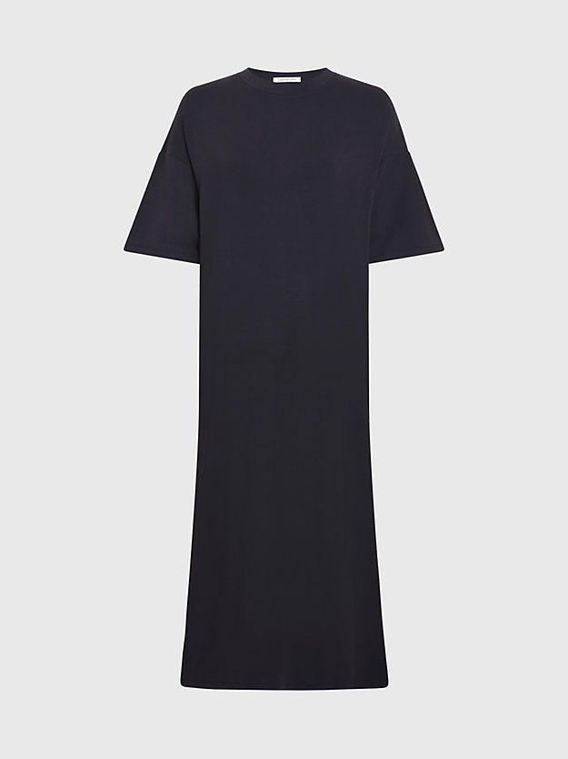 Vestido midi estilo camiseta com modelagem solta