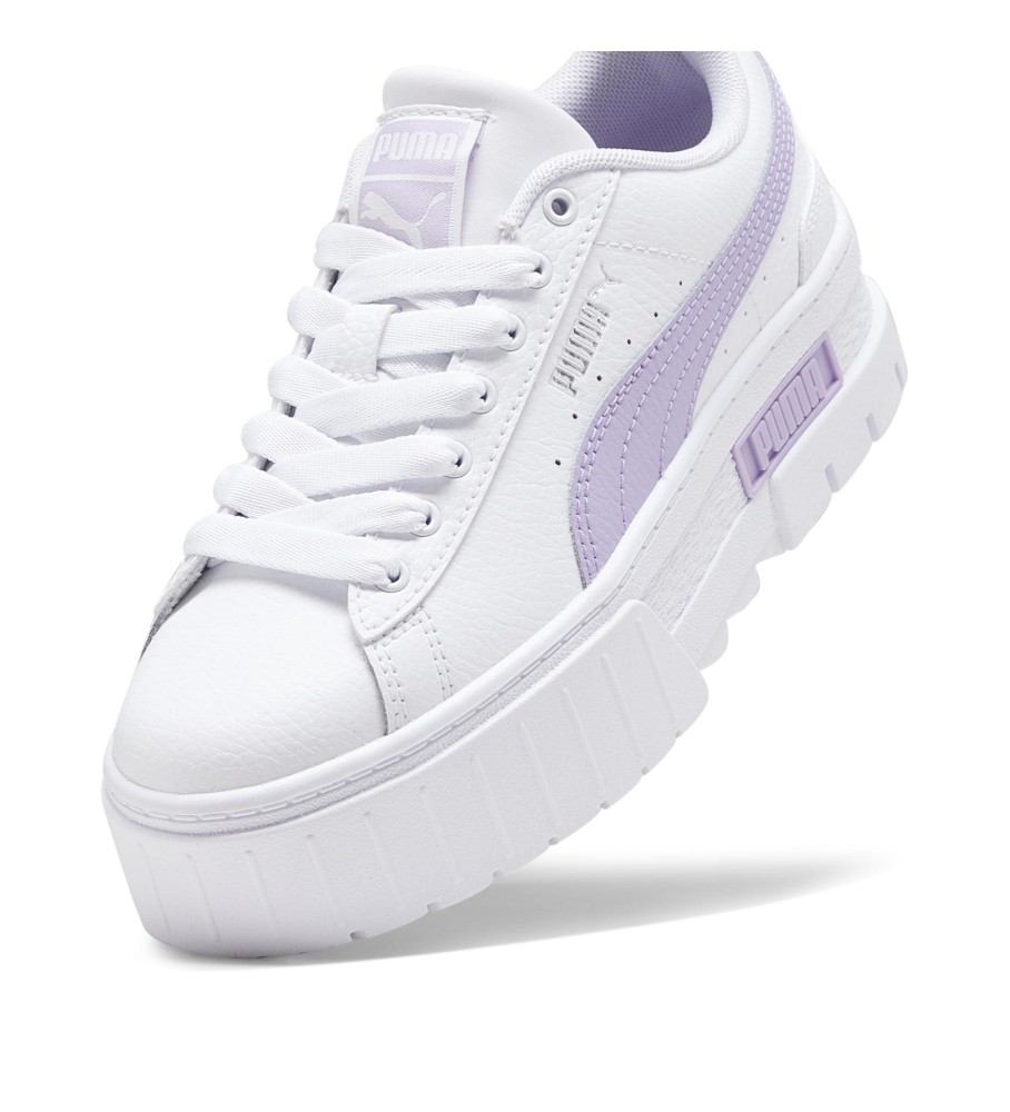 Tênis Puma Mayze Lth Jr, branco, cinza