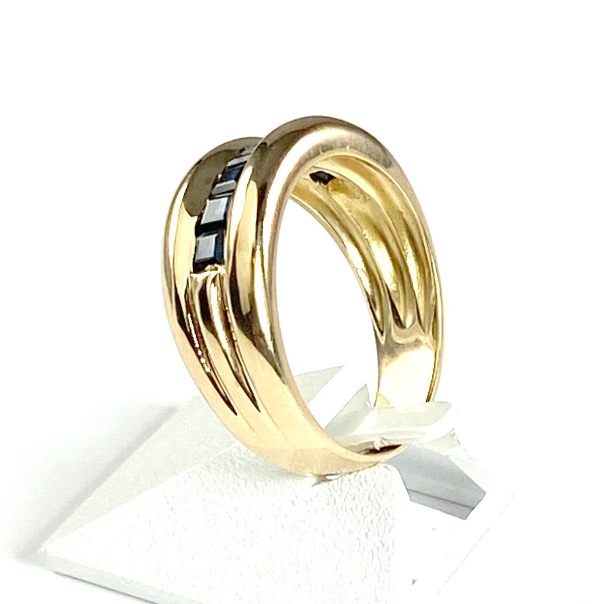 Bague d'occasion or 750 jaune saphirs carrés