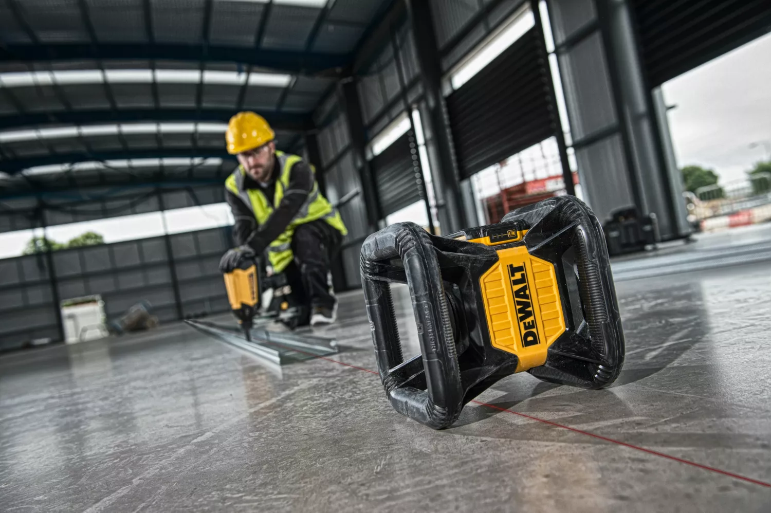 DeWALT DCE079D1R 18V Rotatie laser set incl. ontvanger in koffer - Rood - 76m - IP67