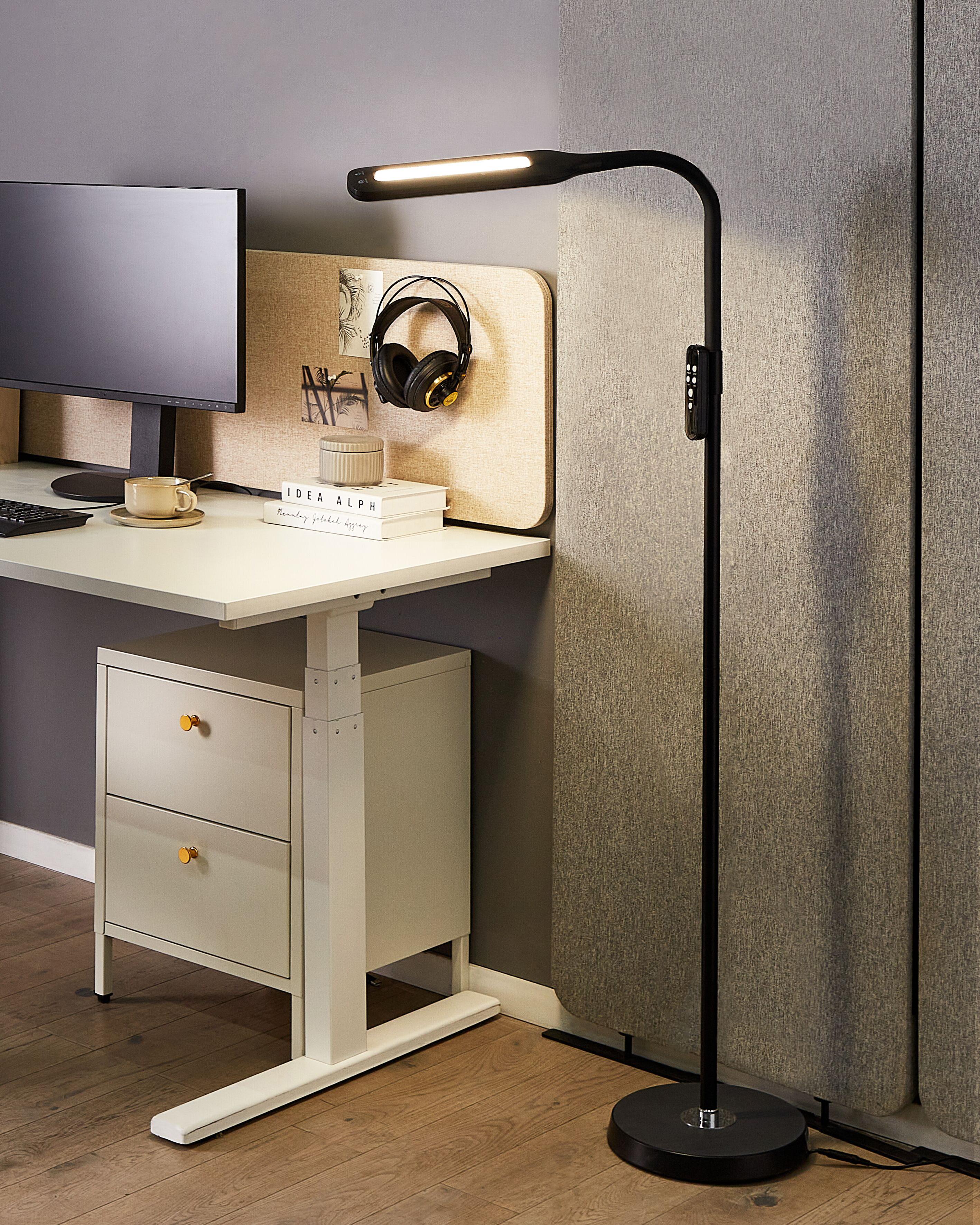 LED staande lamp ARIES met afstandsbediening met dimmer Metaal Zwart