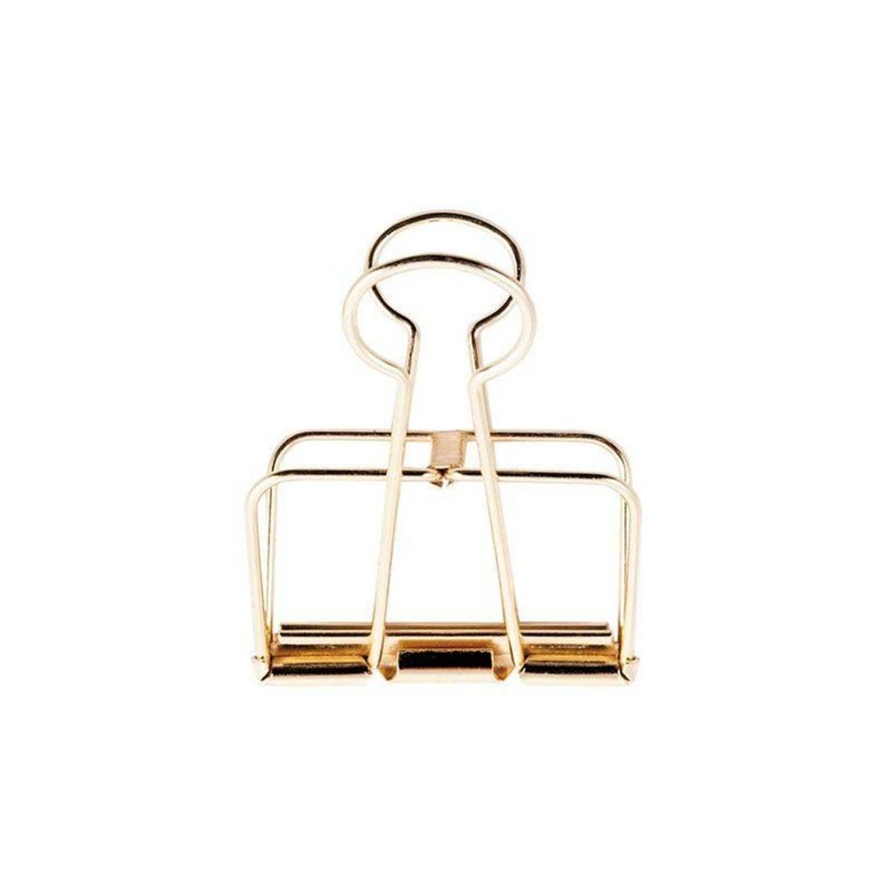 6 pinces double-clip doré 19 mm