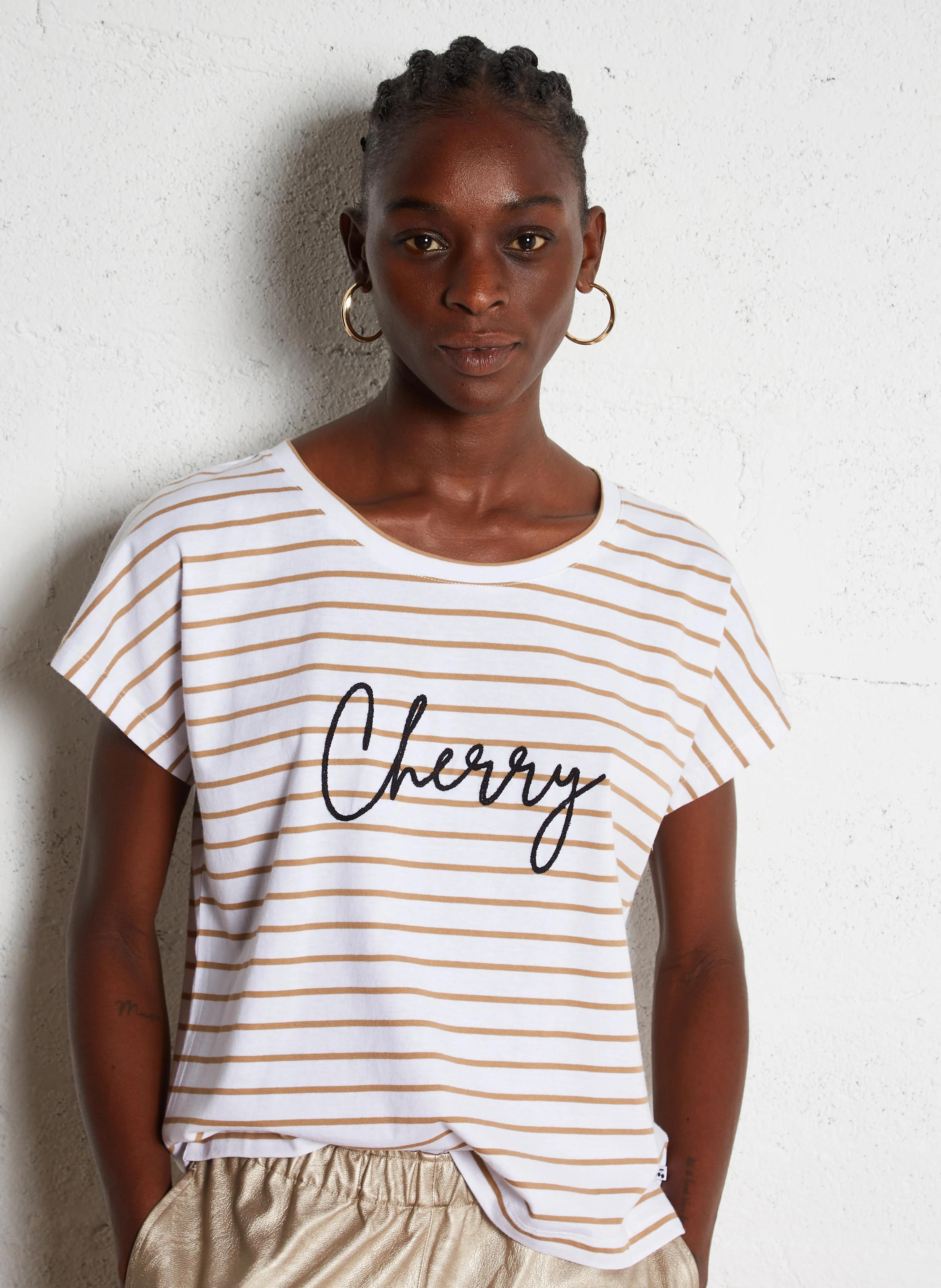 COTTARD - Tee-shirt droit col rond en coton | Blanc