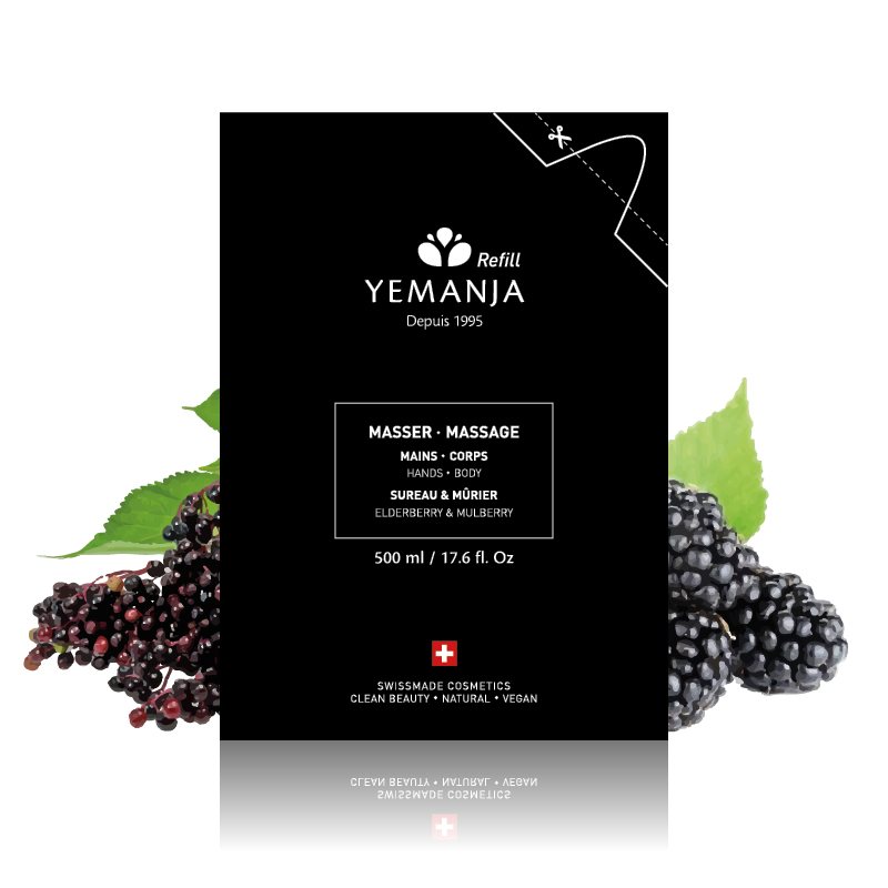 YEMANJA Massieren<br>500 ml, Beutel, Holunder & Brombeere Refill