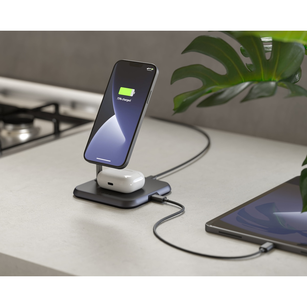 Zens Aluminum 3-i-1 trådløs lader