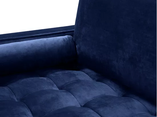 Canapé 2 places en velours FLEUET - Bleu foncé