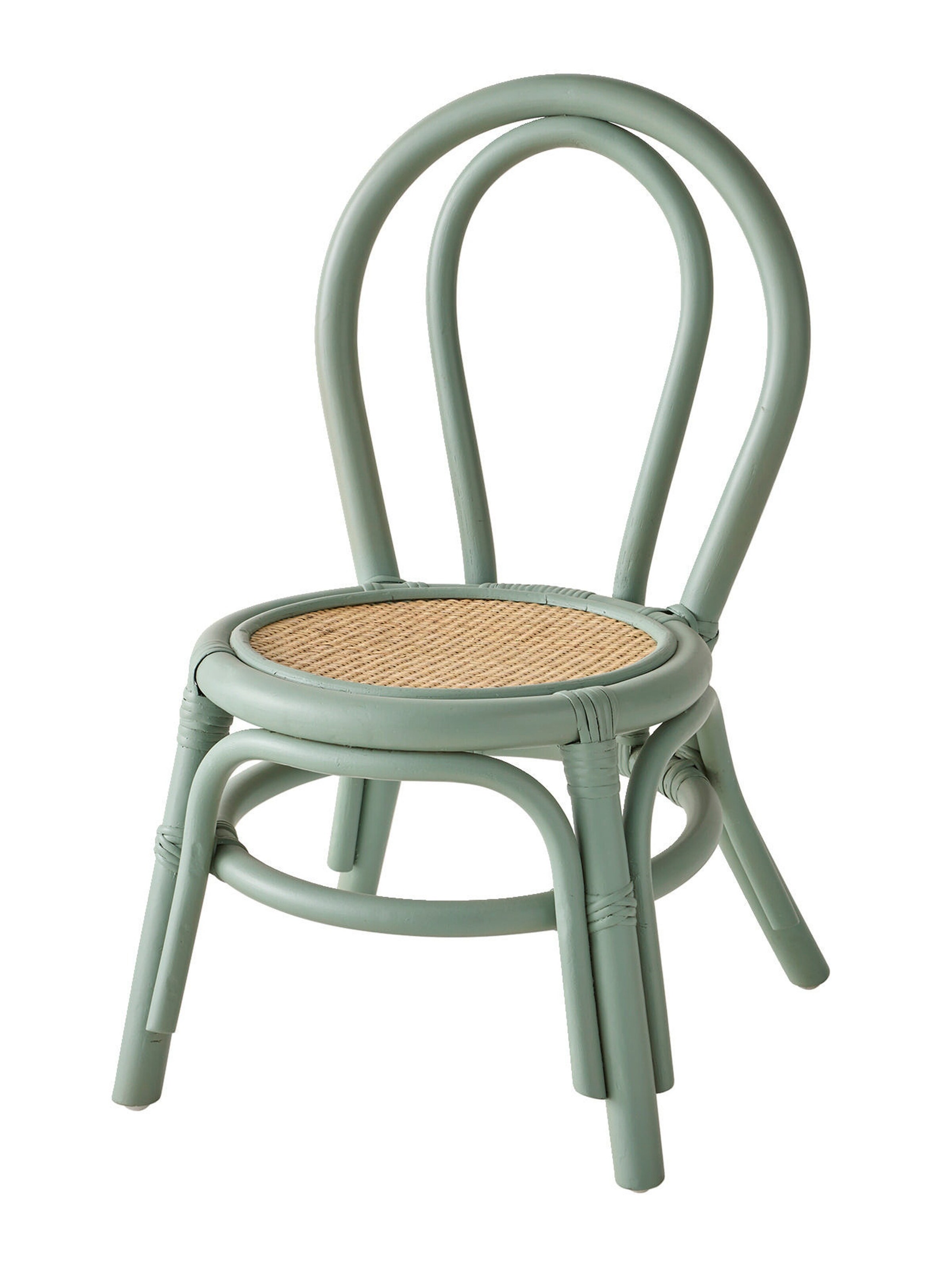 Vertbaudet Kinder Stuhl aus Rattan POESIE, Sitzhöhe 30 cm grün