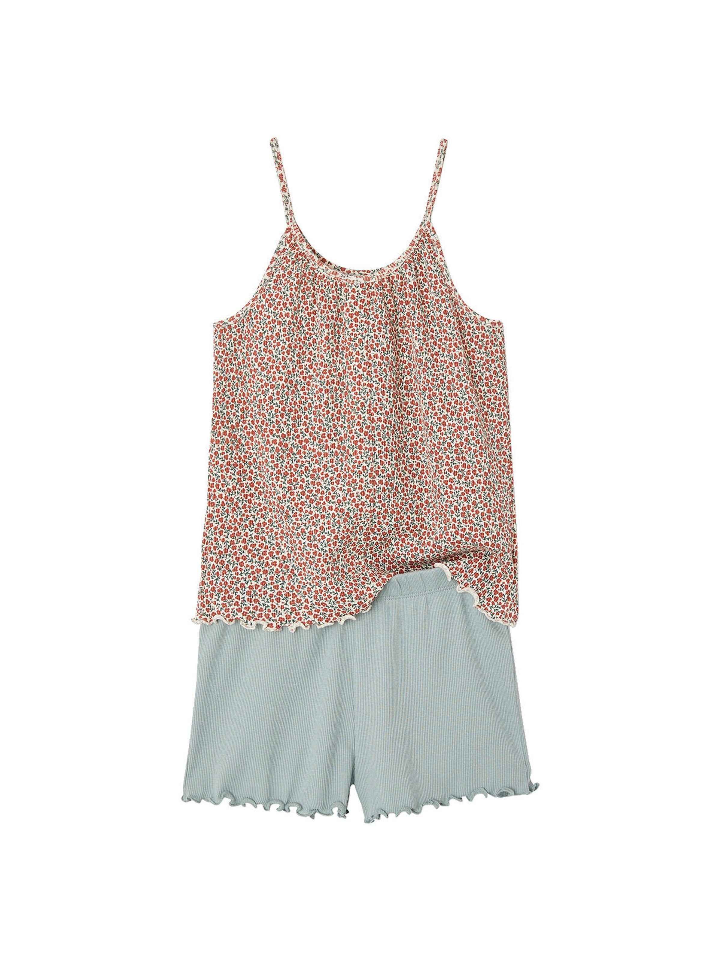 Vertbaudet 2er-Pack Mädchen Sommer-Schlafanzüge graublau