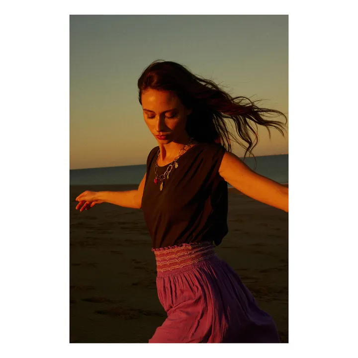 Alma Deia Jupe Longue Brodée | Violet