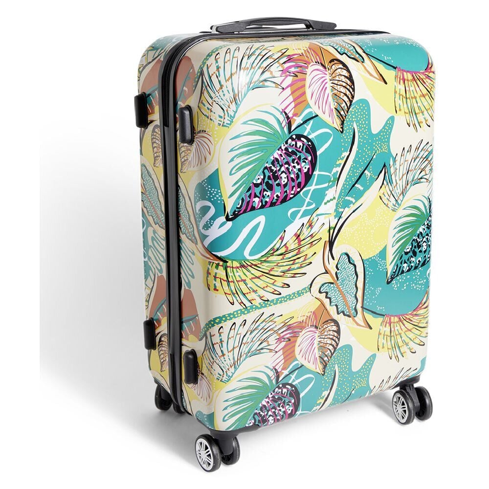 Valise cabine rigide trolley 4 roulettes 65L feuillage multicolore