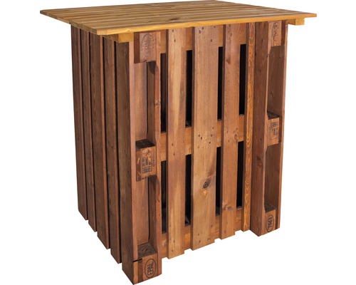 Pallet bartafel, sparrenhout, 120x95x122 cm, bruin