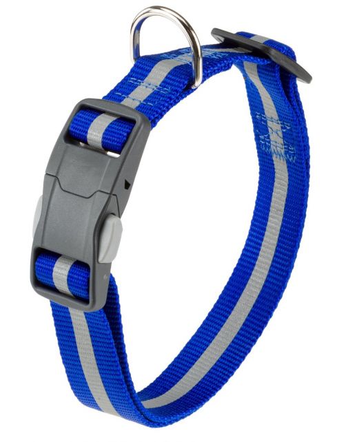 Adori Klikhalsband Reflex Blauw&Reflecterend - Hondenhalsband