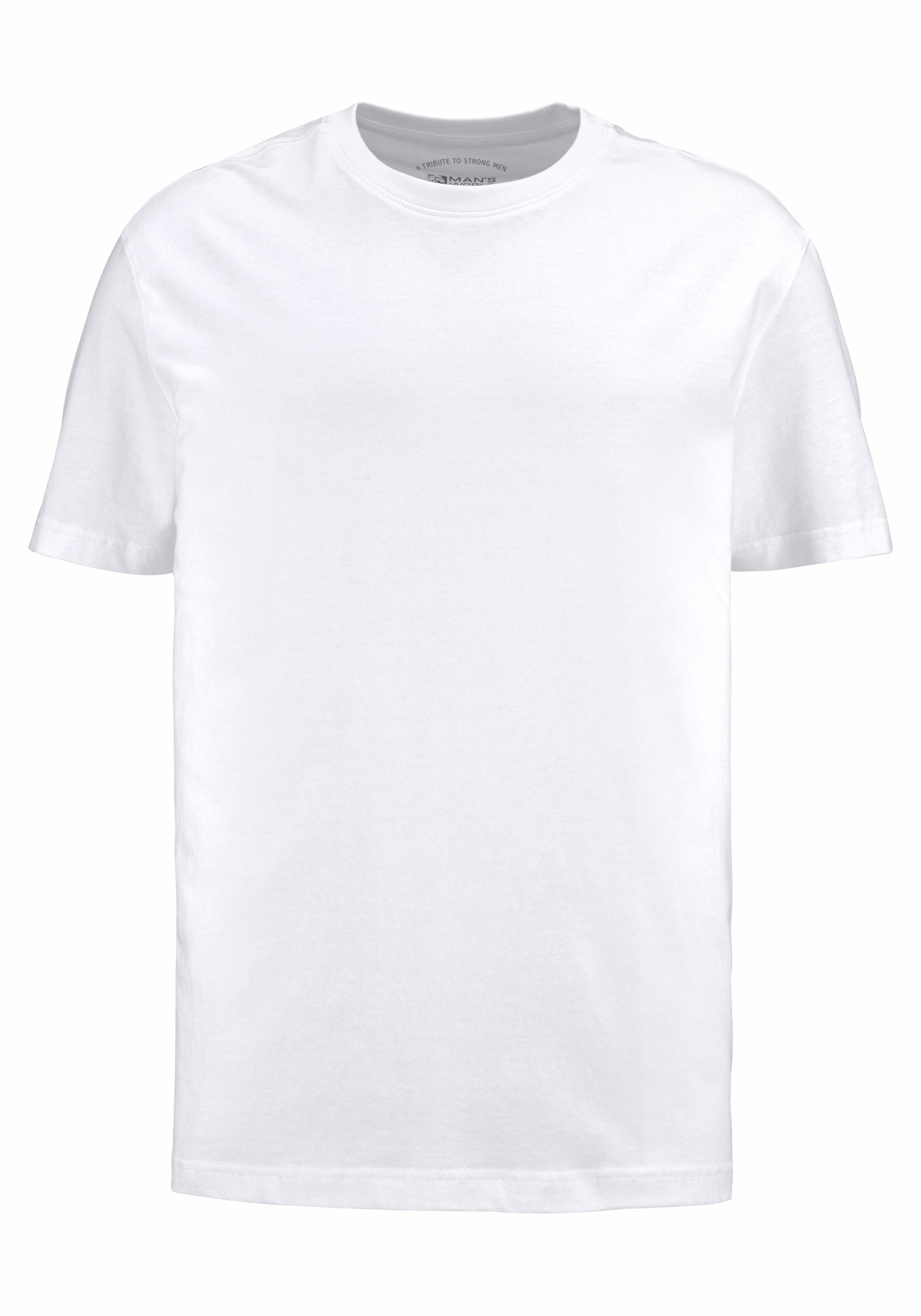 Man's World T-Shirt , Kurzarm,  normale Passform,  aus Baumwolle,  im 3er-Pack