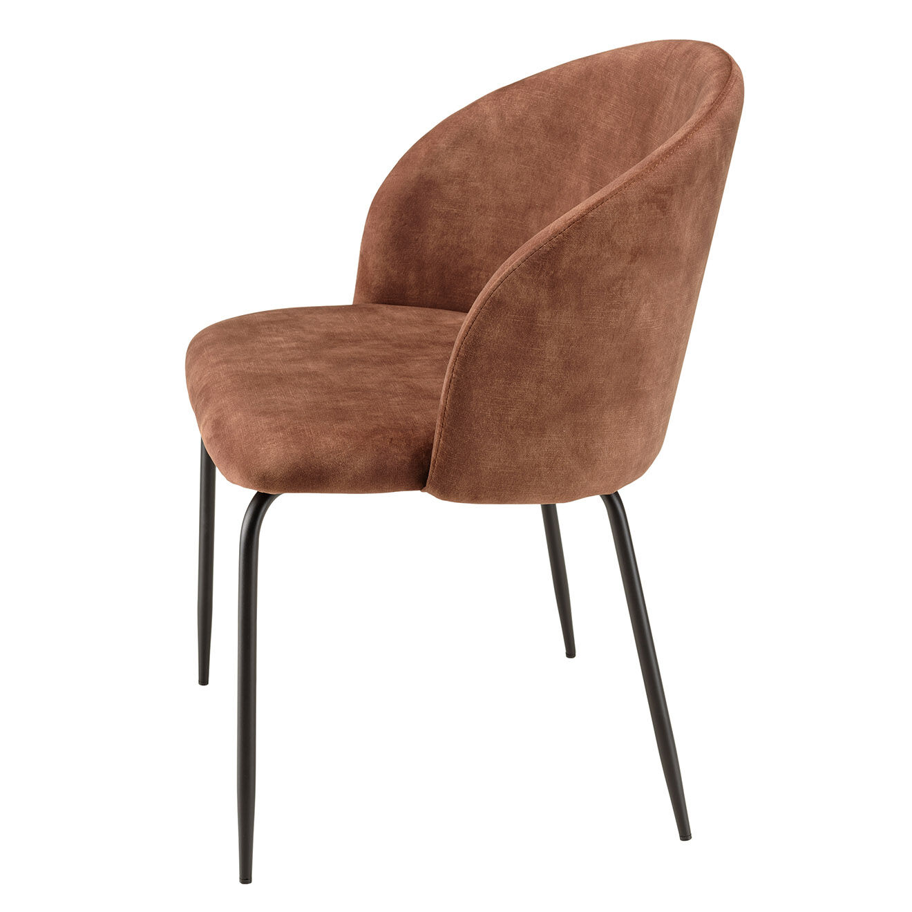 Macabane 2 Chaises en Velours Tom acajou - 55x57x80 cm