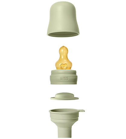 BIBS Babyflasche - 150 ml - Glas/Naturgummi - Sage