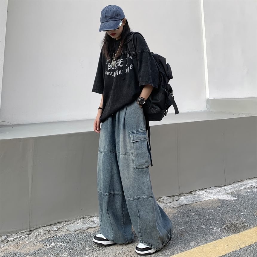 Maisee - Harem Denim Cargobroek