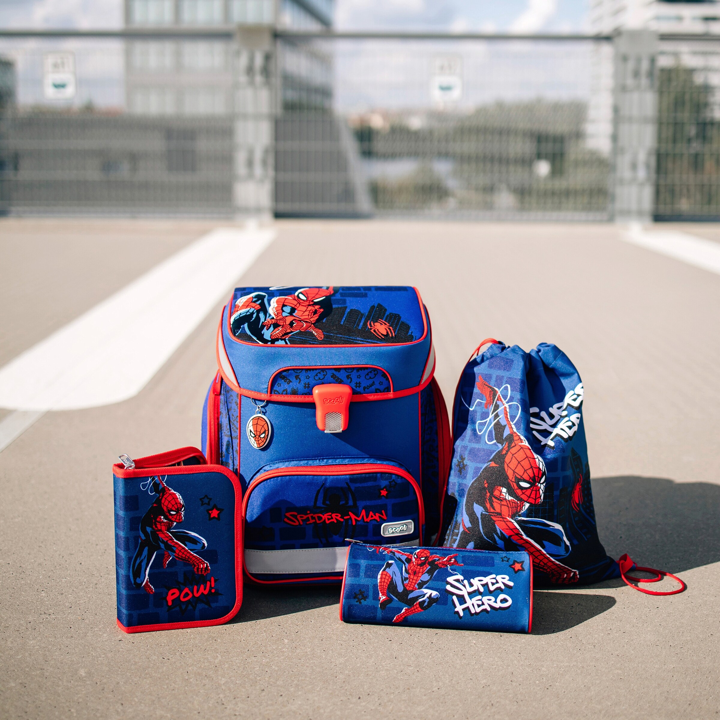 Scooli Schulranzen Set EasyFit 5-tlg. blau/rot - Spider-Man