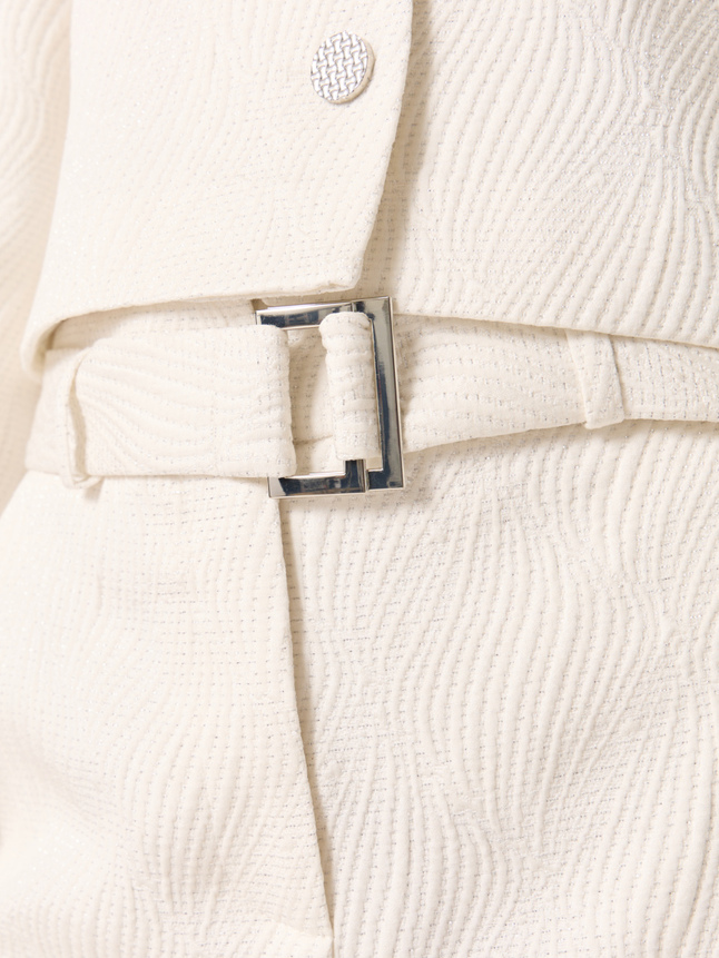Short motif jacquard avec ceinture
