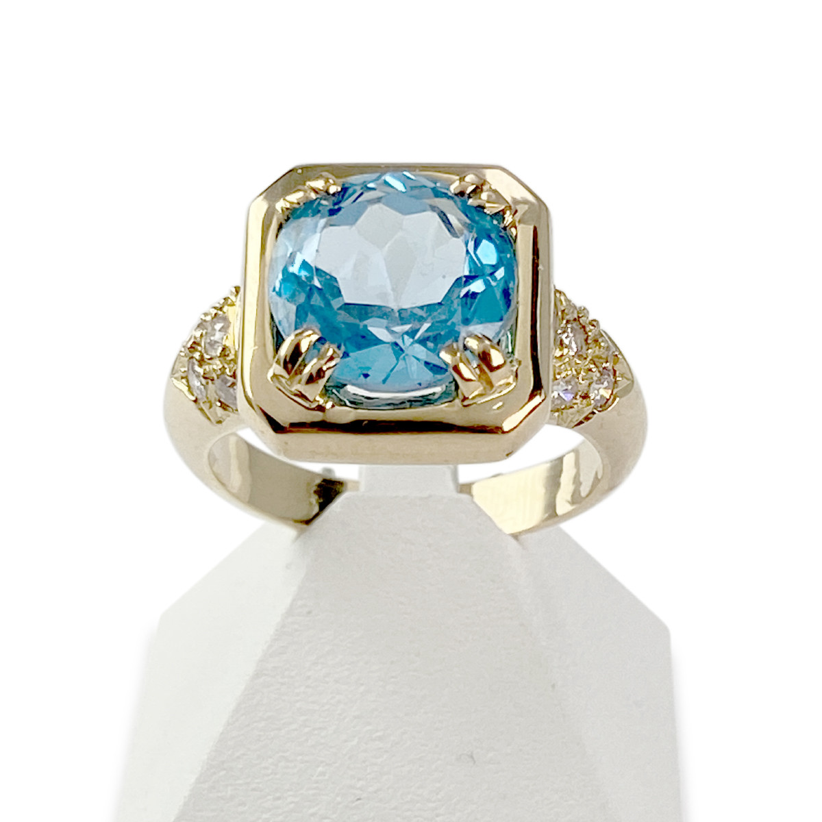 Bague d'occasion or 750 jaune topaze diamants