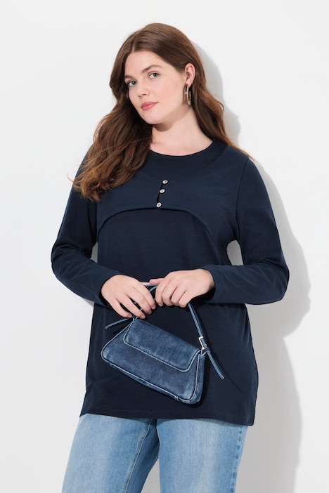Shirt, Lagenoptik, Rundhals, Langarm, Biobaumwolle