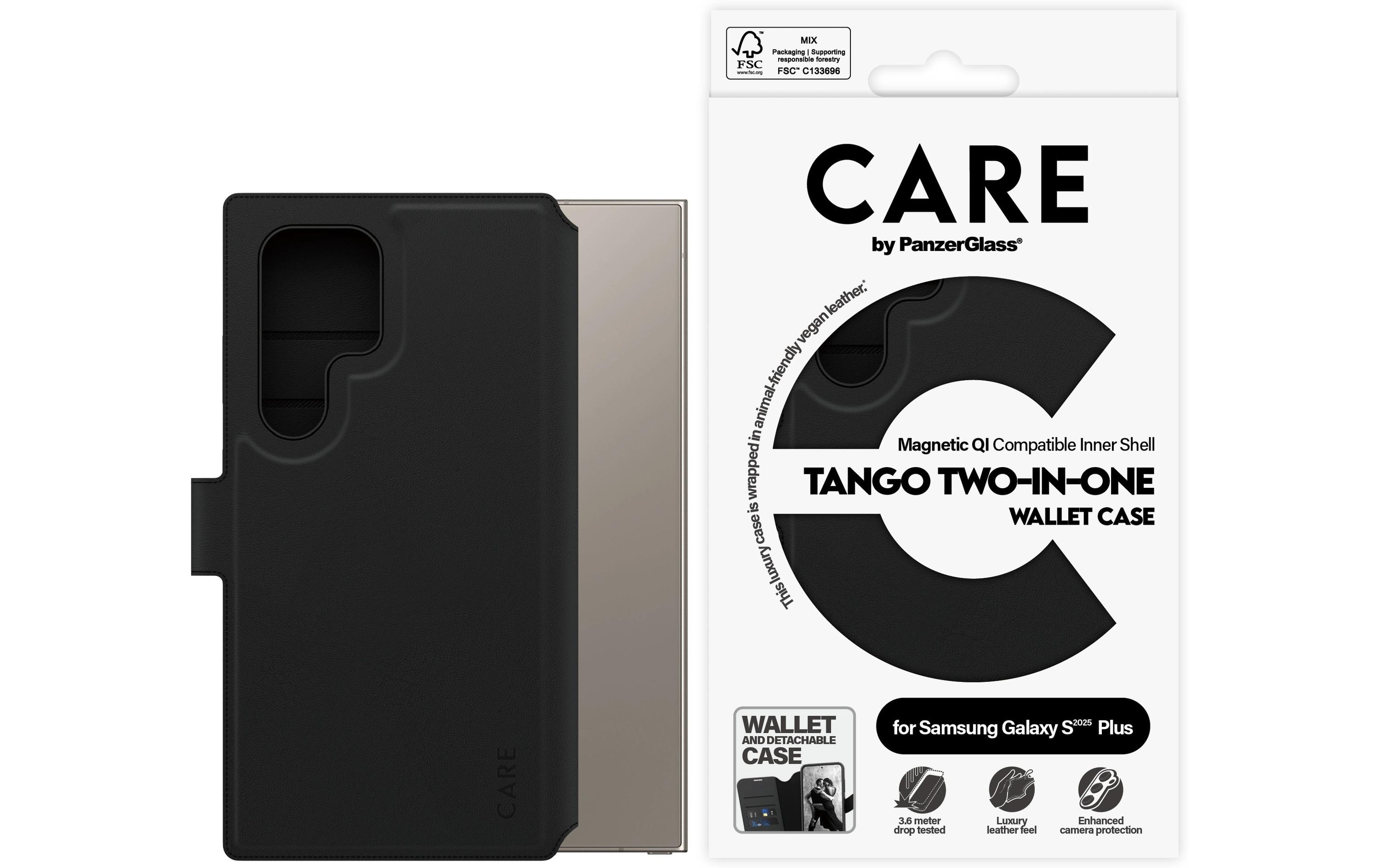 Back Cover Feature Tango 2-in-1 Galaxy S25 Ultra SchwarzTango Two-in-one Portemonnaie Hülle mit QI