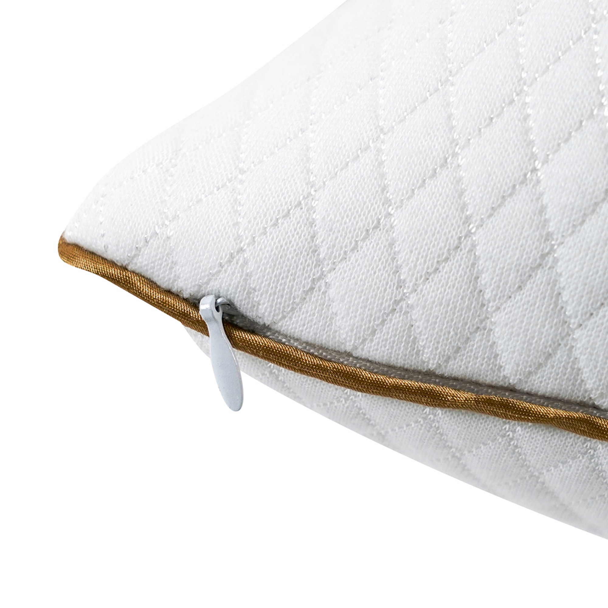 Kopfkissen 2er Set 80 x 40 cm weiss/gold